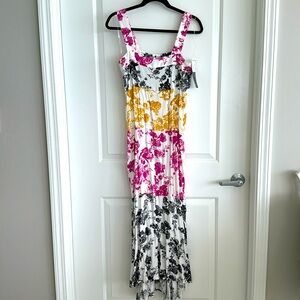 MSK Floral Tiered Maxi Dress Sz S